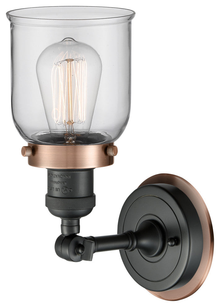 INNOVATIONS LIGHTING 203BK-BPAC-HRAC-G52 Small Bell 1 Light Mixed Metals Sconce