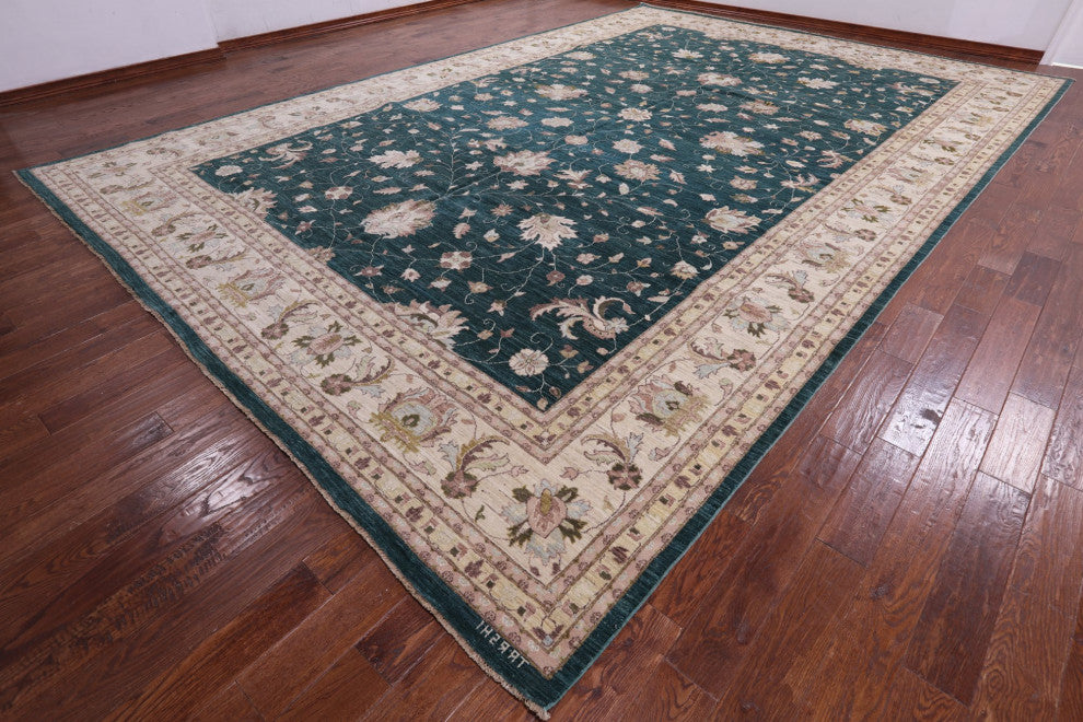 12' 1" X 18' 0" Signed Chobi Peshawar Hand Knotted Wool Rug Q8845