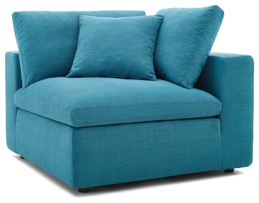 Modern Contemporary Urban Living Sectional Sofa Set, Aqua Blue