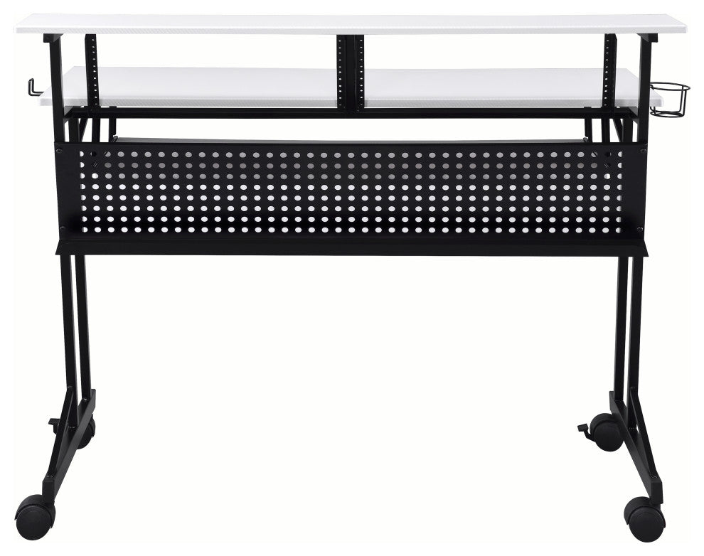 ACME Suitor Music Recording Studio Desk, White and Black
