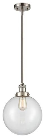 X-Large Beacon 1-Light Mini Pendant, Brushed Satin Nickel, Clear
