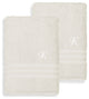 Denzi Bath Towels With Monogrammed Letter, Set of 2, K