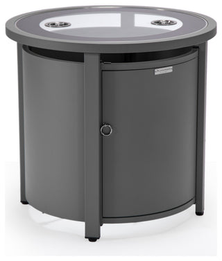 LeisureMod Walbrooke Patio Round Tank Holder, Gray