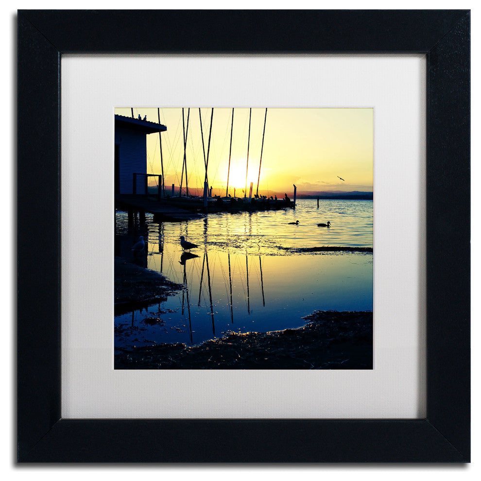 'Sunset Conversations' Matted Framed Canvas Art by Beata Czyzowska Young