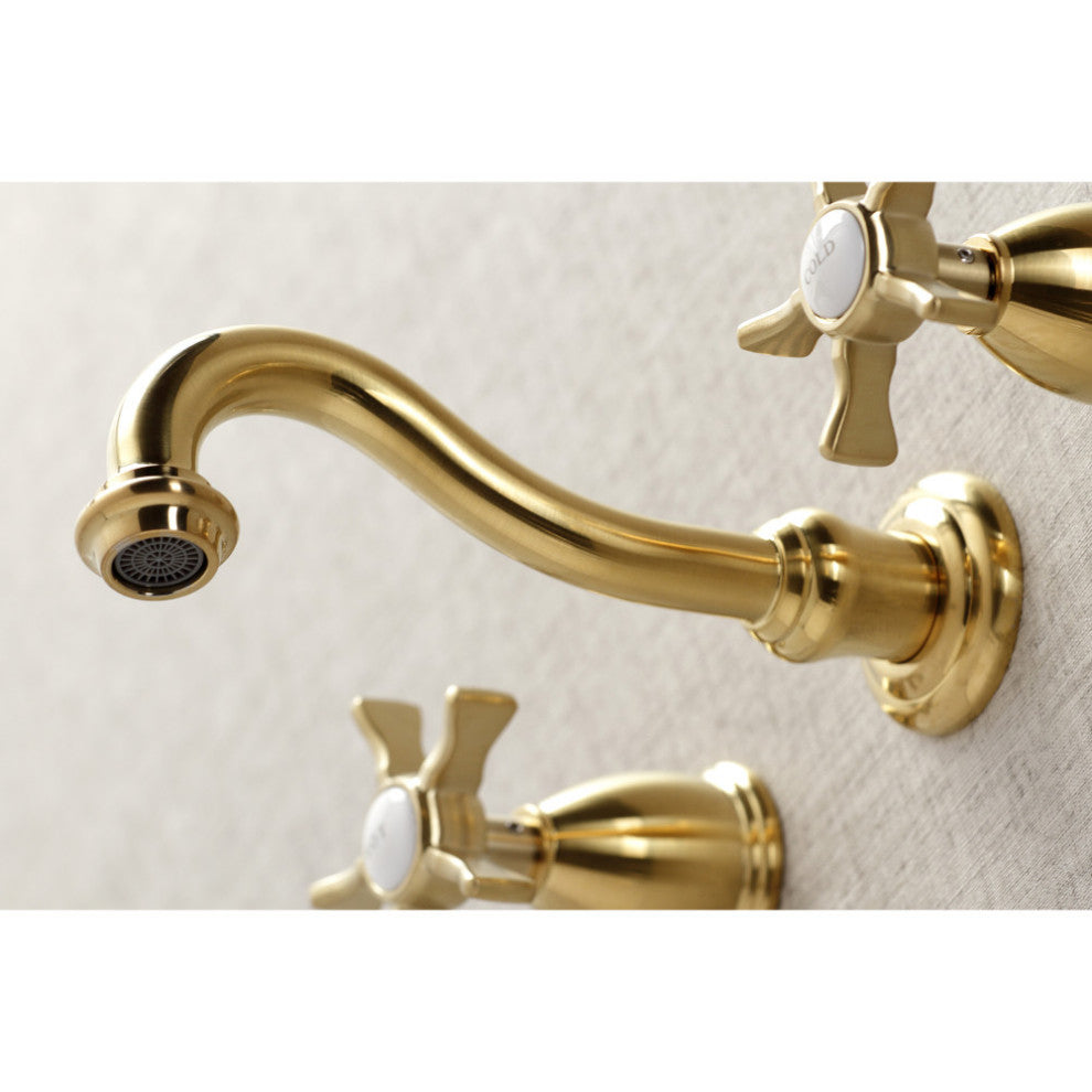 KS3027NX Two-Handle Wall Mount Tub Faucet, Brushed Brass