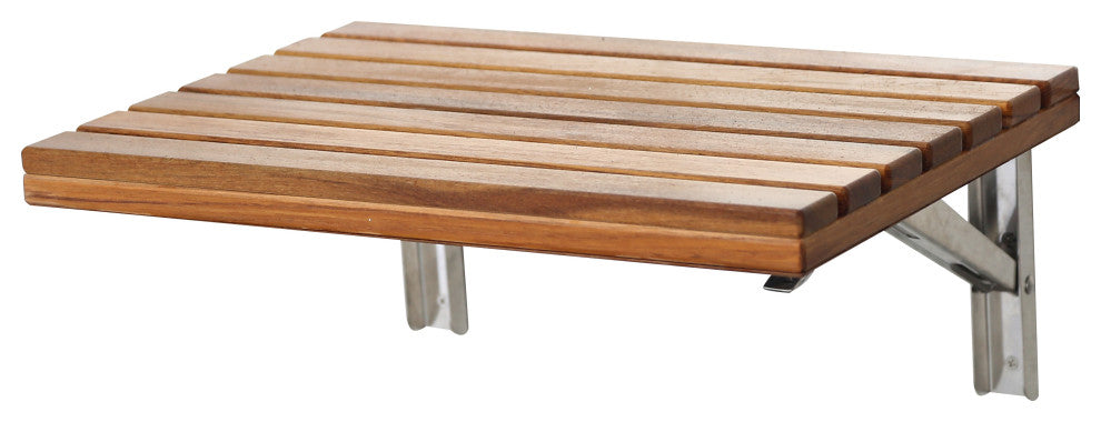 Shoren 16.93 in. Teak Wall Mounted Folding Shower Seat