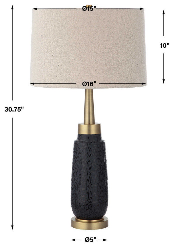 Spyglass Black Wood Grain Table Lamp