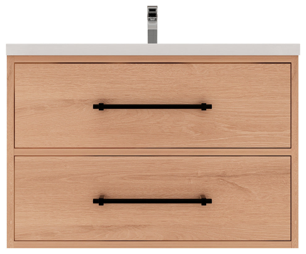 Victoria 30" Solid Wood Bath Vanity, Red Oak