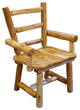 Set of 2 White Cedar Log Dining Chairs With Arms