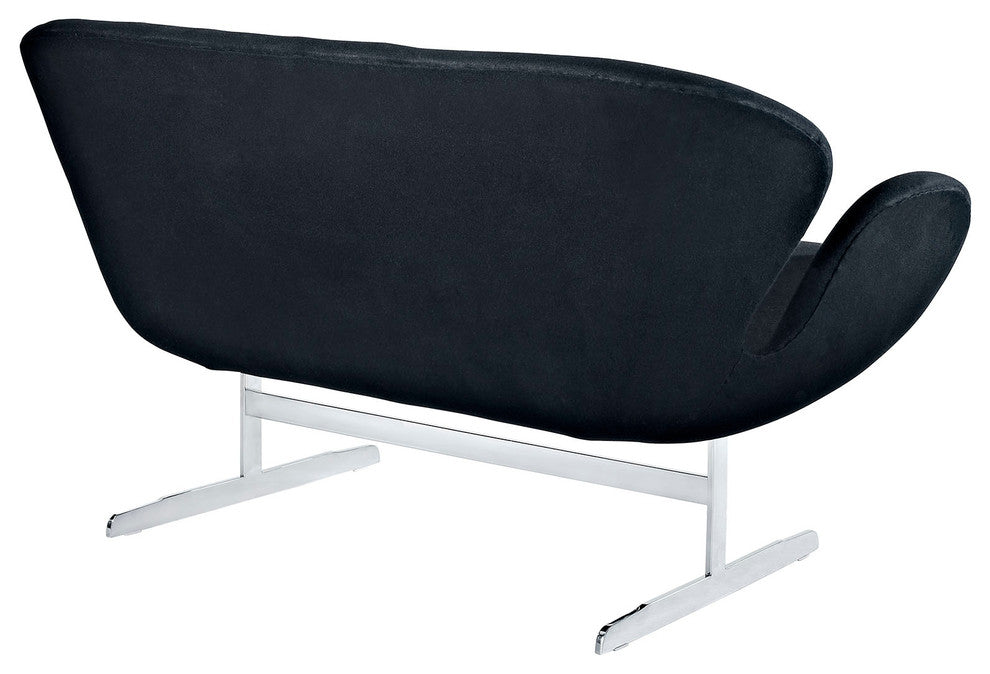 Modern Contemporary Living Room Loveseat Sofa Black