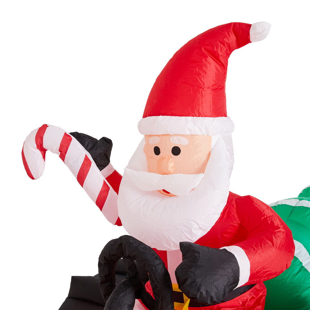 11FT Lighted Inflatable Santa on Tractor Decor