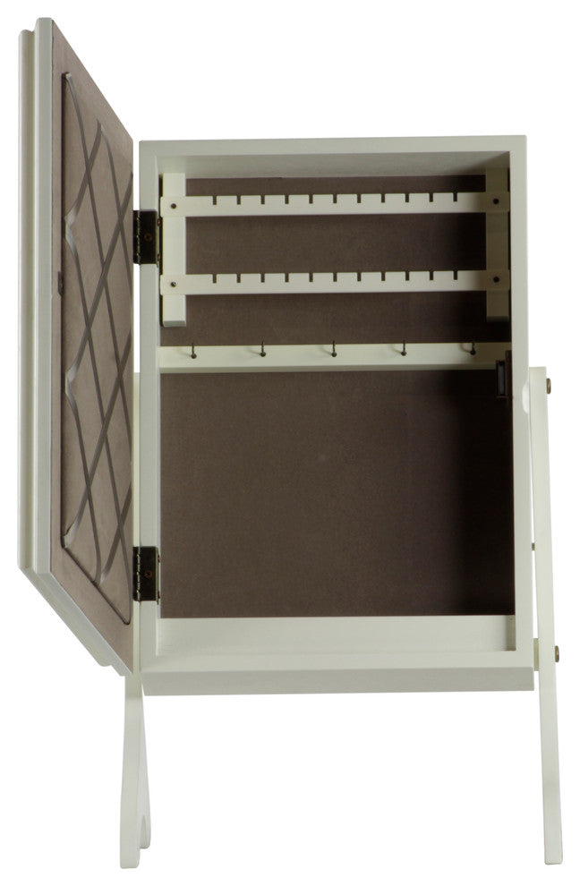 Charlotte Tabletop Jewelry Armoire, Ivory