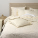 Linen and Cotton Square Quilt, White, Queen