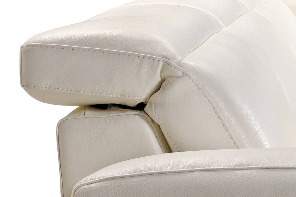 HomeRoots 29" White Leather and Wood Sectional Sofa