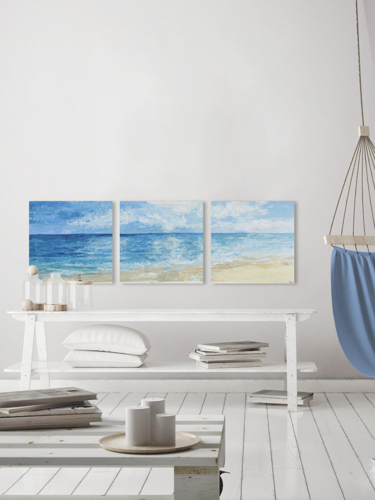 Deep Blue Sea Triptych, 54"x18"