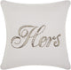 Kathy Ireland E7812 Throw Pillow, White, 14" X 14"