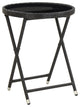 Vidaxl Tea Table Black 23.6" Poly Rattan and Tempered Glass