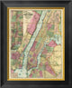 "Map of New York and Adjacent Cities, 1874"  by Gaylord Watson, 17x20"