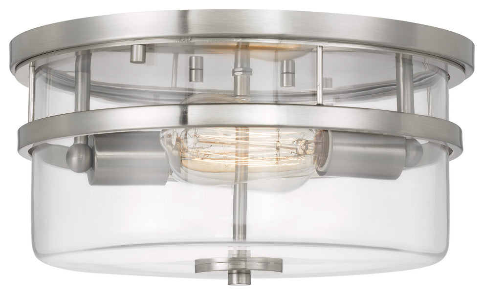 Kenmore 2-Light Brushed Nickel Finish Flush Mount 13" x13"x6.38"