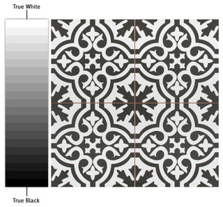 Berkeley Encaustic Ceramic Floor and Wall Tile, Black