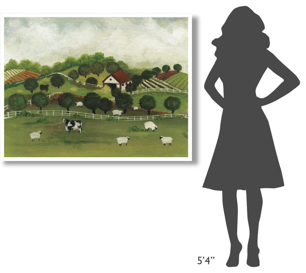 "A Day at the Farm II Bright" Digital Paper Print by David Carter Brown, 50"x38"
