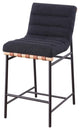 Lahni Black Boucle Fabric Counter Height Chair with Iron Leg Frame