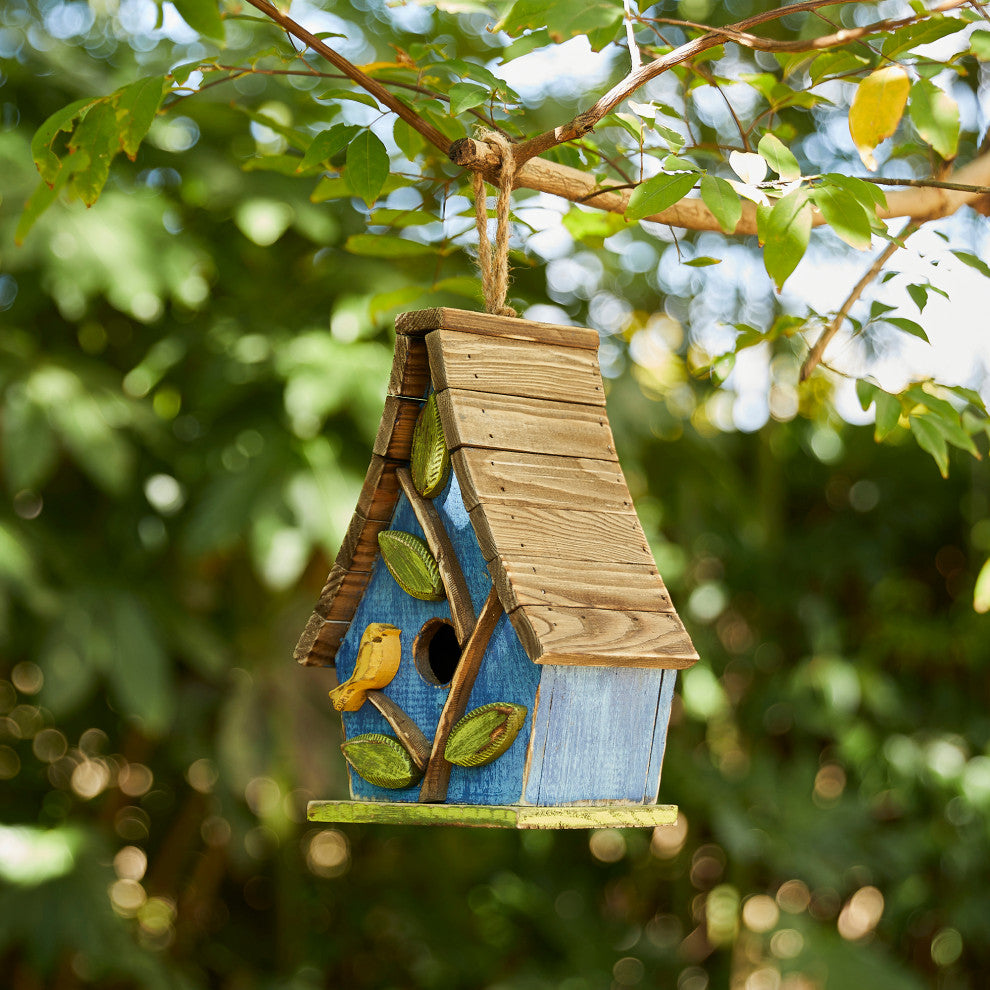 Distressed Solid Wood Birdhouse