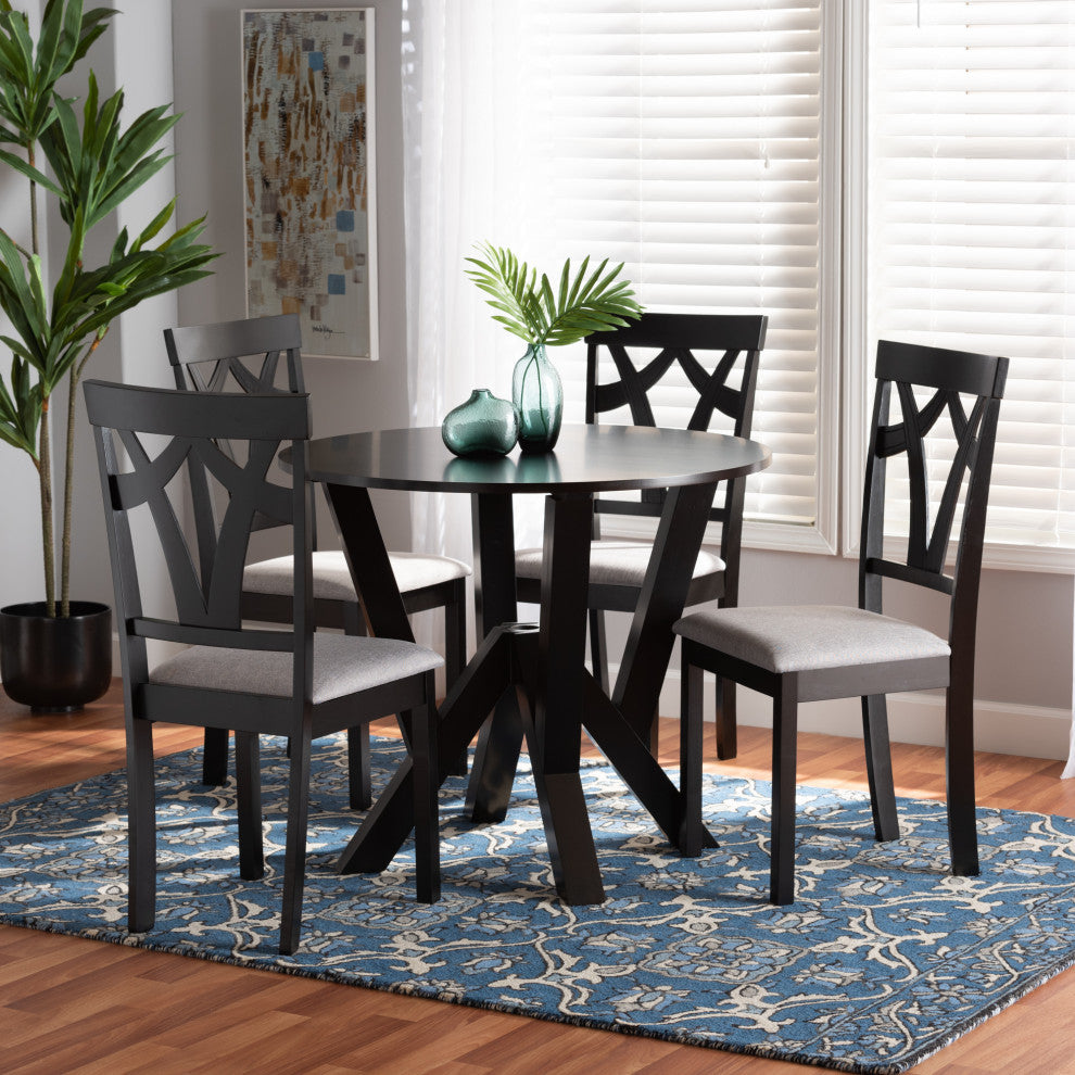 Andra Modern 5-Piece Dining Set, Gray