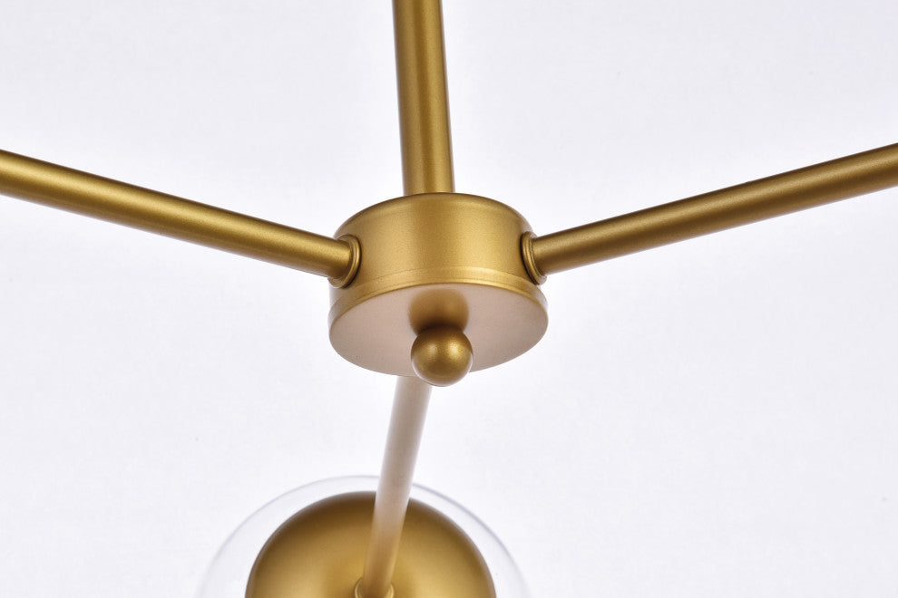 Brooke 32" Pendant, Brass With Clear Shade