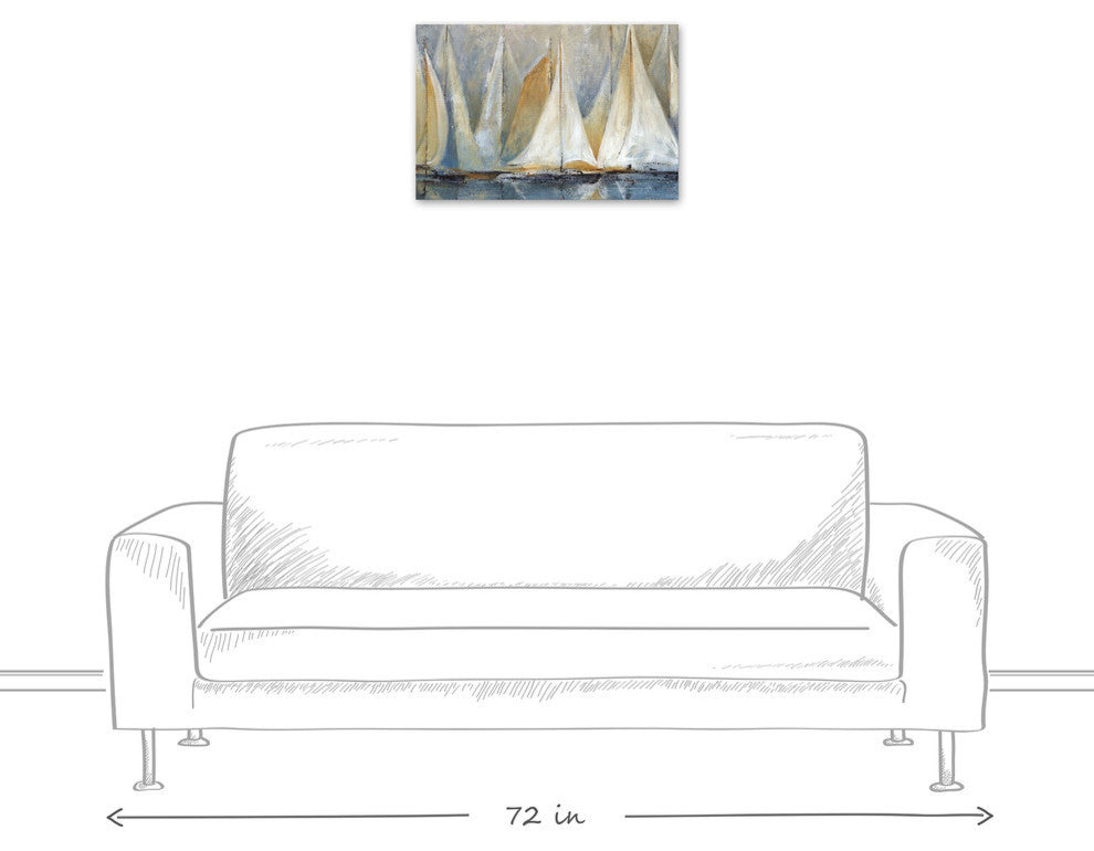 "Sailboats On Water" Canvas Wall Art, 16"x24", Unframed