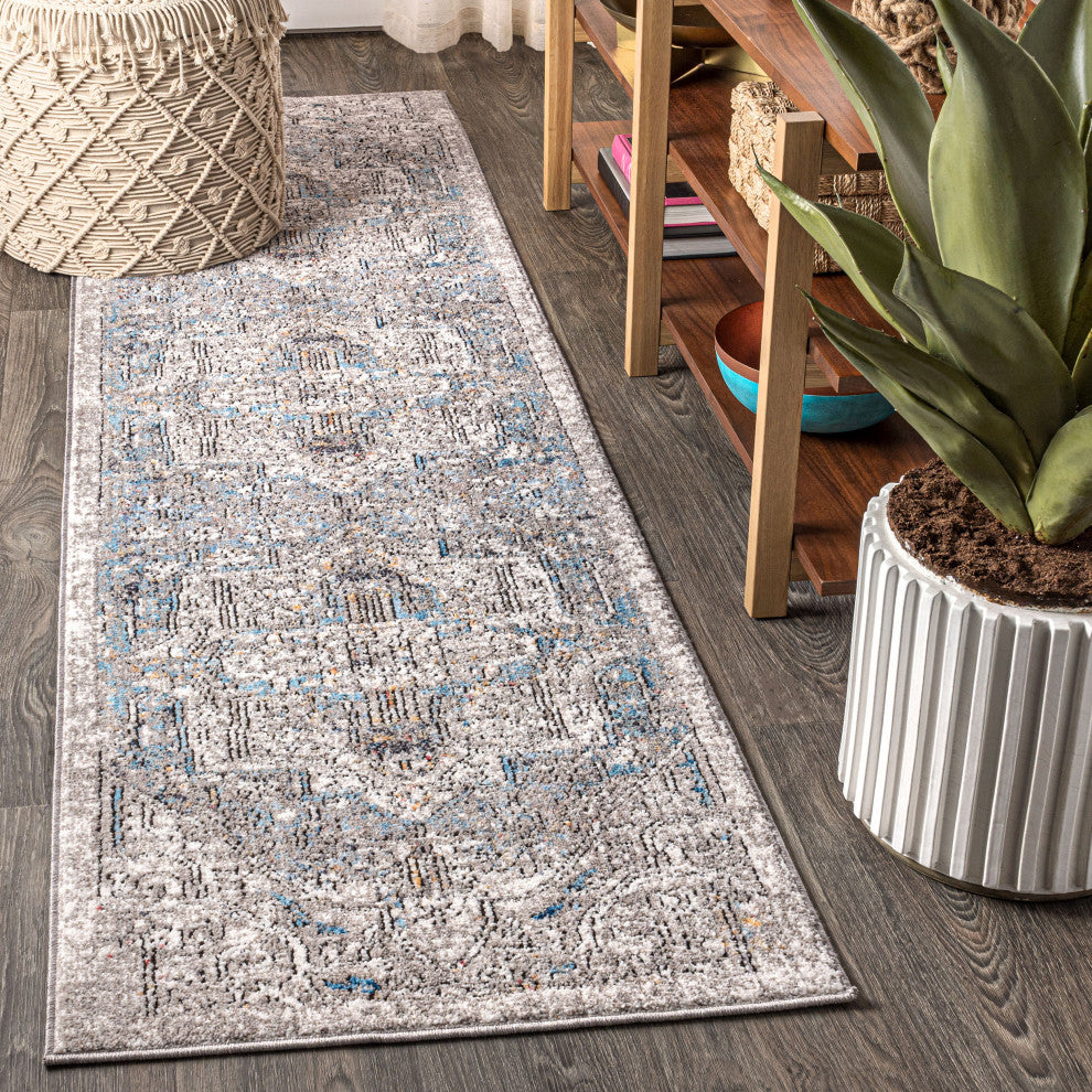 Izmir Vintage Medallion Area Rug, 2 X 8