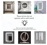 Aurora Backlit Dimmable LED Mirror with Defogger, 24"x36"x1.75"