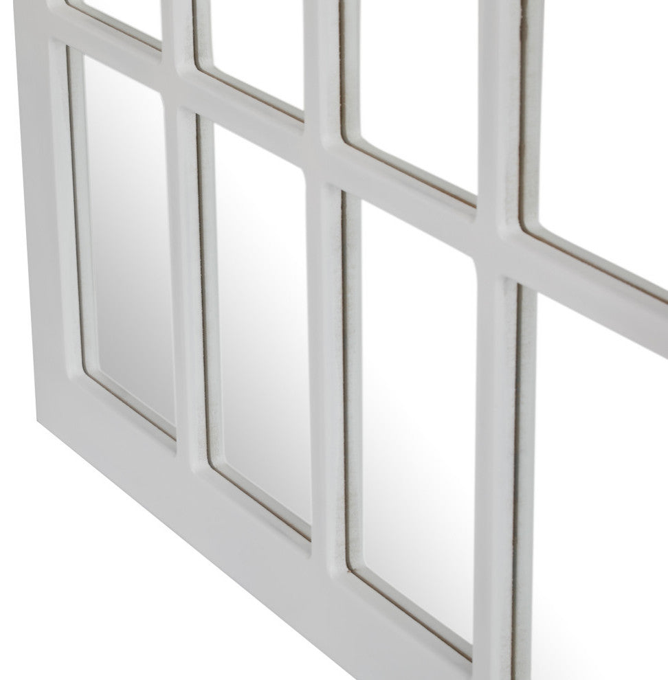 48"x32" Large Wood Wall Mirror, White
