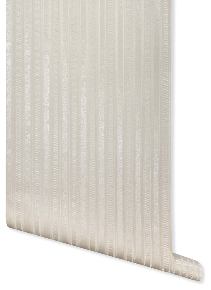 Boudin Stripe Wallpaper, Ivory, Bolt