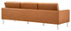 Loft Tufted Vegan Leather Sofa and Ottoman Set, Silver Tan