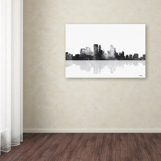 Marlene Watson 'Minneapolis Minnesota Skyline BG-1' Canvas Art, 22"x32"