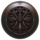 Chateau Wood Knob, Antique Brass, Dark Walnut Wood Finish, Dark Brass