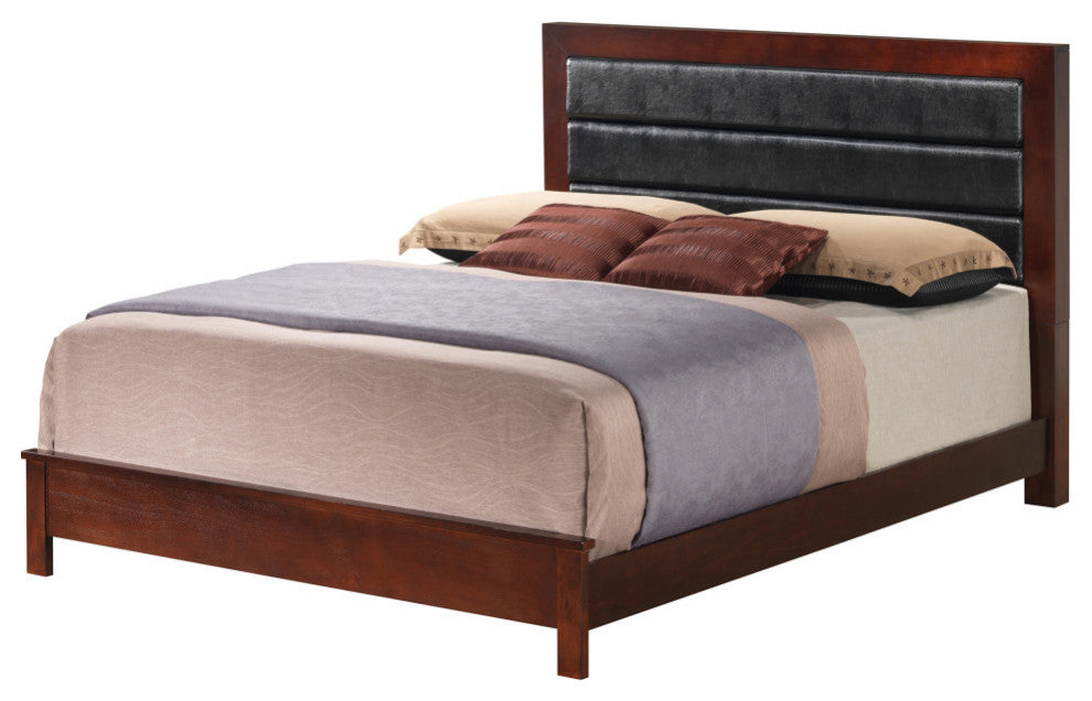 Burlington Upholstered King Panel Bed, Cherry