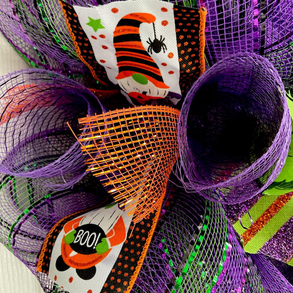 Gnome To Bite Deco Mesh Halloween Wreath
