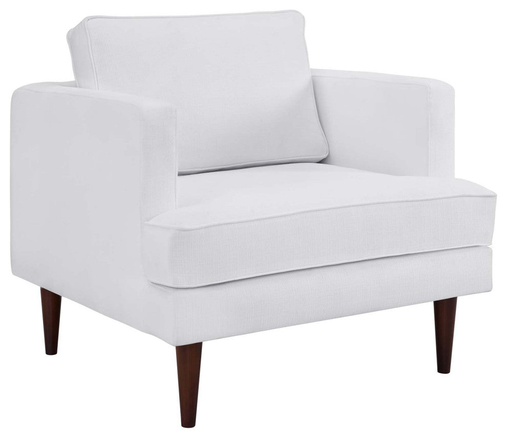 White Agile Upholstered Fabric Armchair
