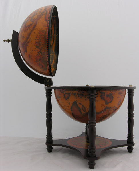 Globe Bar 13 Inches- 4 Legged Stand-Red Globe Wine Stand Bar Cabinet
