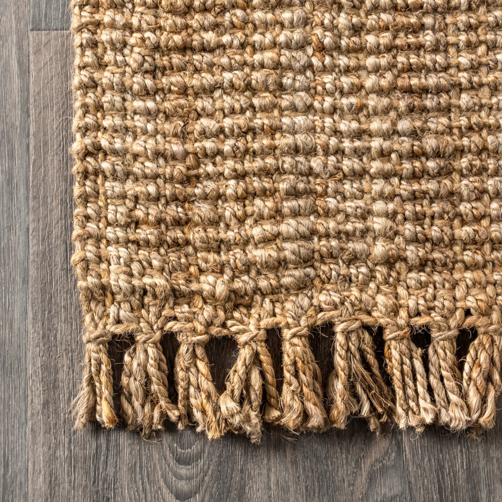 Para Hand Woven Area Rug, Natural, 7' Square