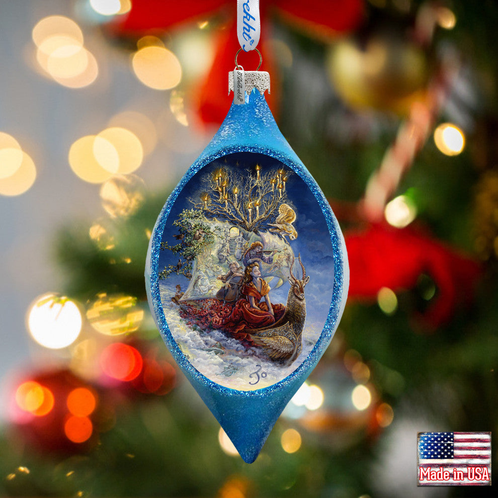 Ship of Dreams Coastal Glass Ornament