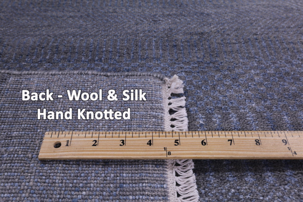 3' 2" X 5' 1" Wool and Silk Savannah Grass Handmade Rug Q11533