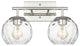 Mackenzie Polished Nickel <br> 2-Light Bath Vanity With Rippled Water glass