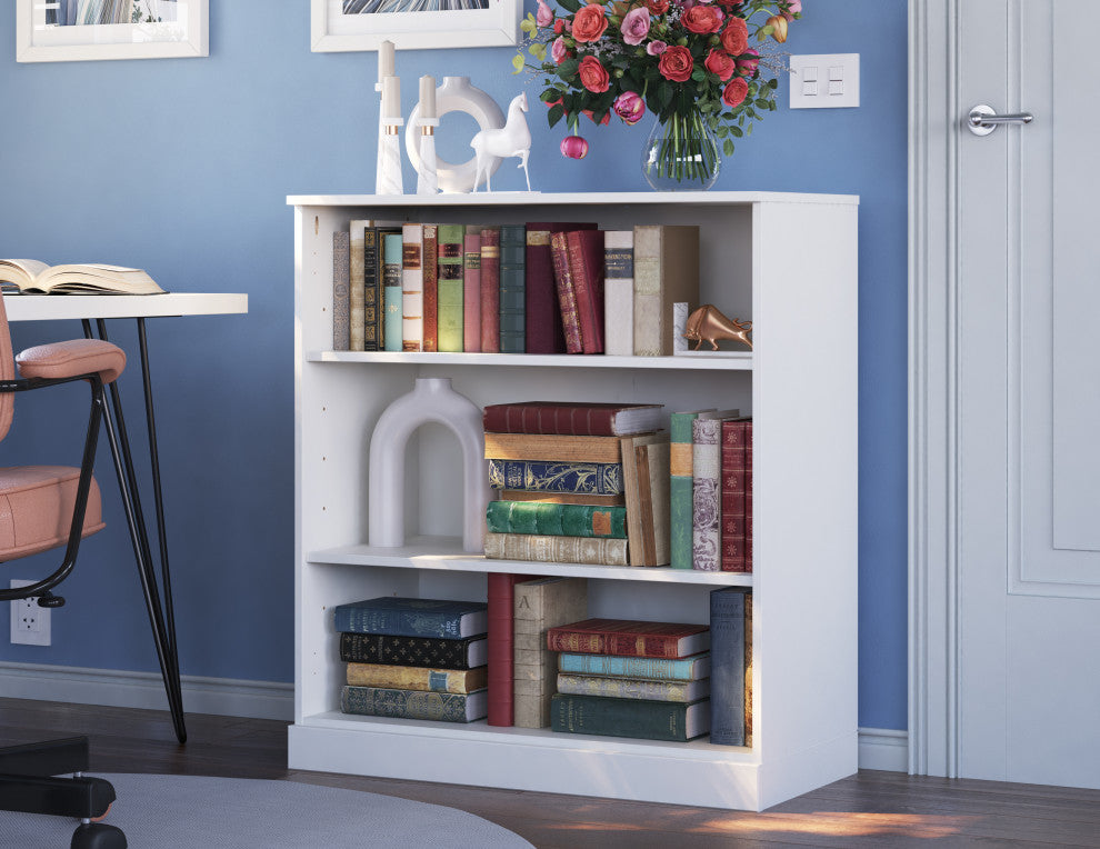 100% Solid Wood Modular Cabinet/Bookcase, White, 32"