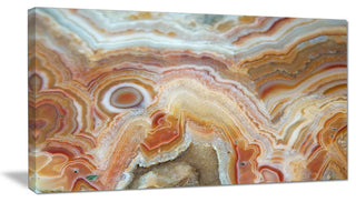Strips and Ovals on Agate, Abstract Canvas Wall Art Print, 32"x16"