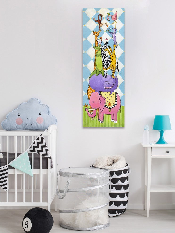 Marmont Hill, "Zooper Stars" by Janet Nelson Painting on Wrapped Canvas, 10x30