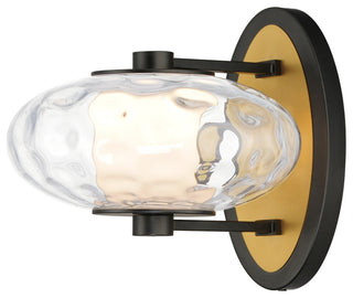 ET2 E24030-24 Amulet 5" Tall LED Wall Sconce - Black / Natural Aged Brass