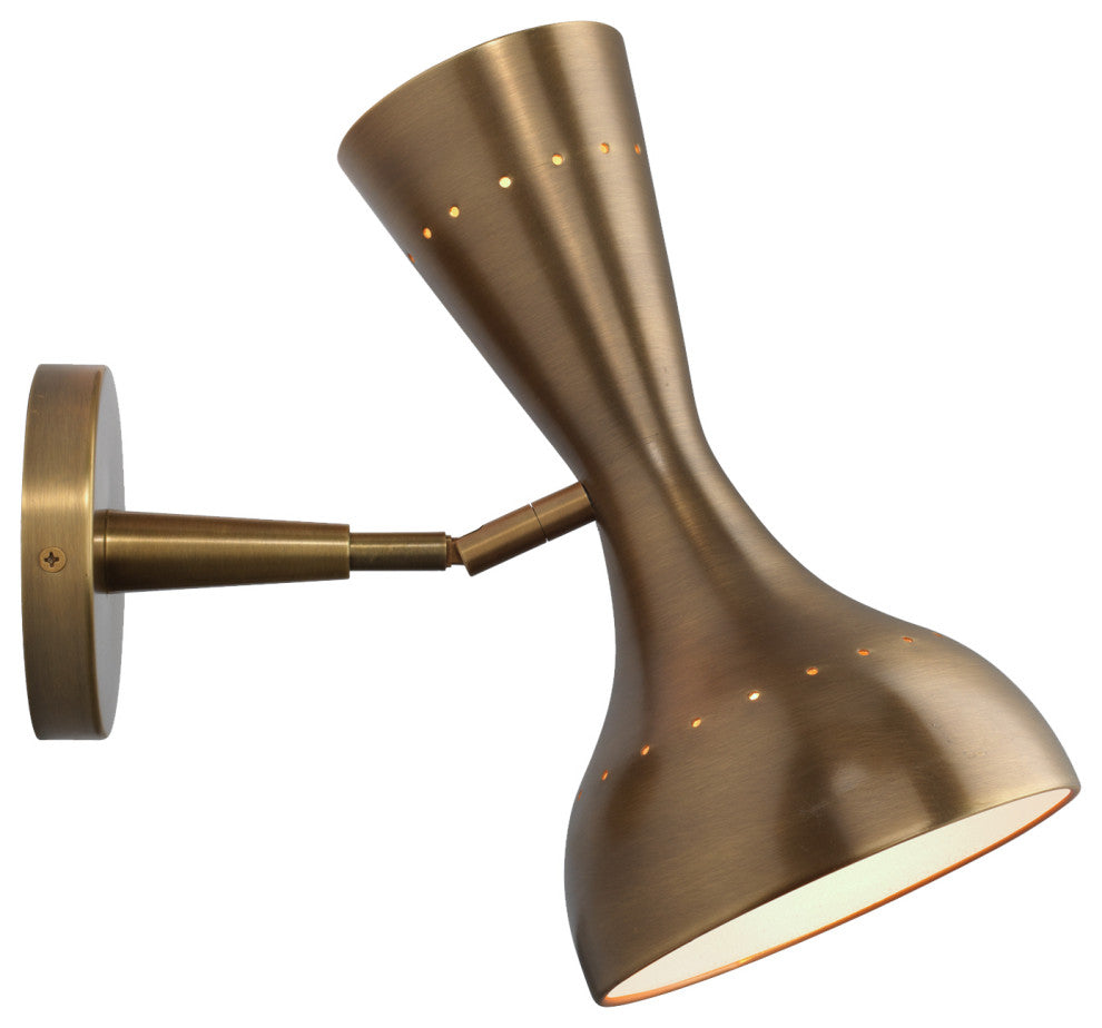Mid Century Modern Hourglass Shade Wall Sconce Task Brass Bronze Adjus